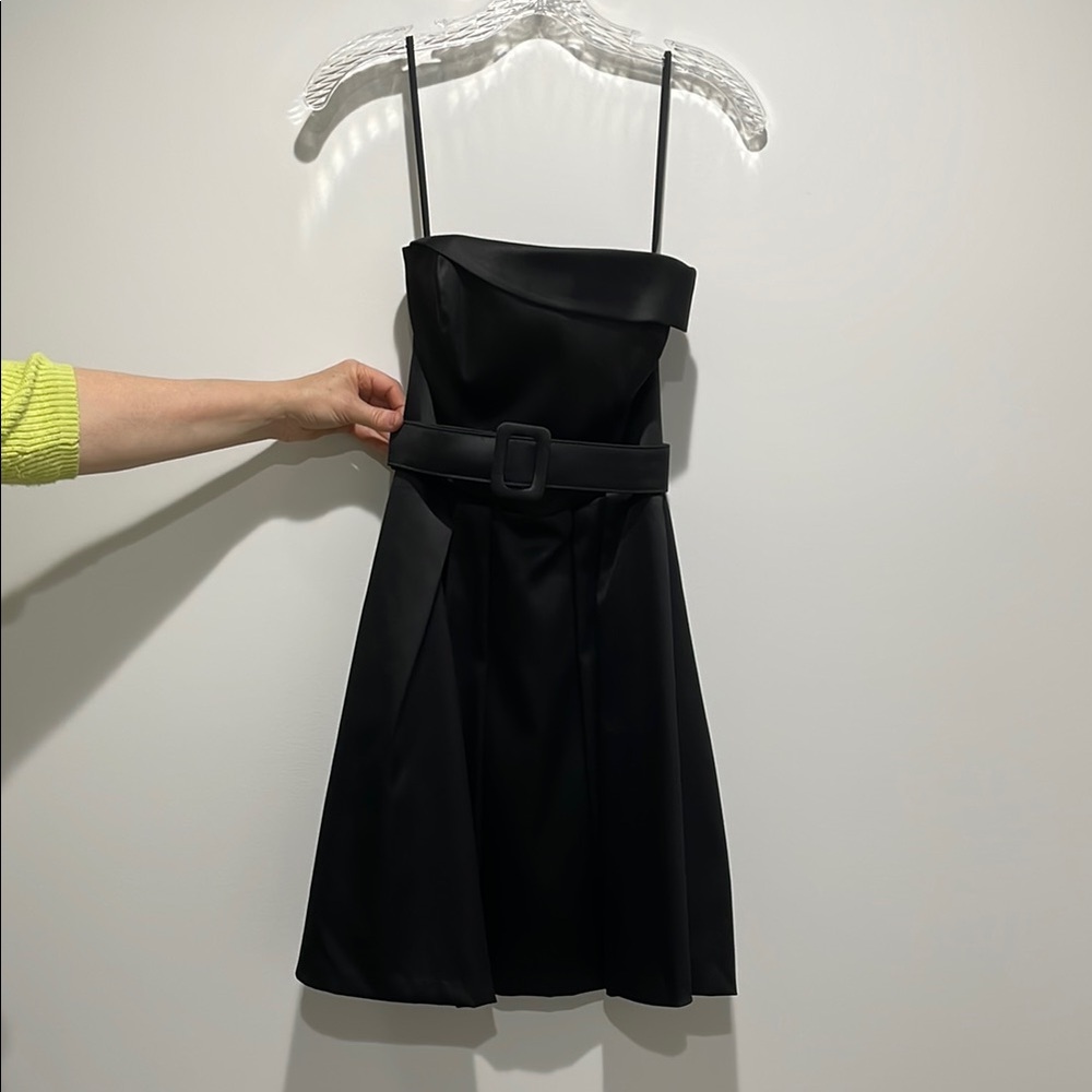 WHBM| Elegant Black Dress with Belt